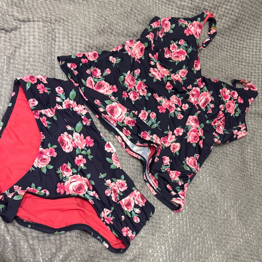 Cremuix Floral  two Piece Swimsuit